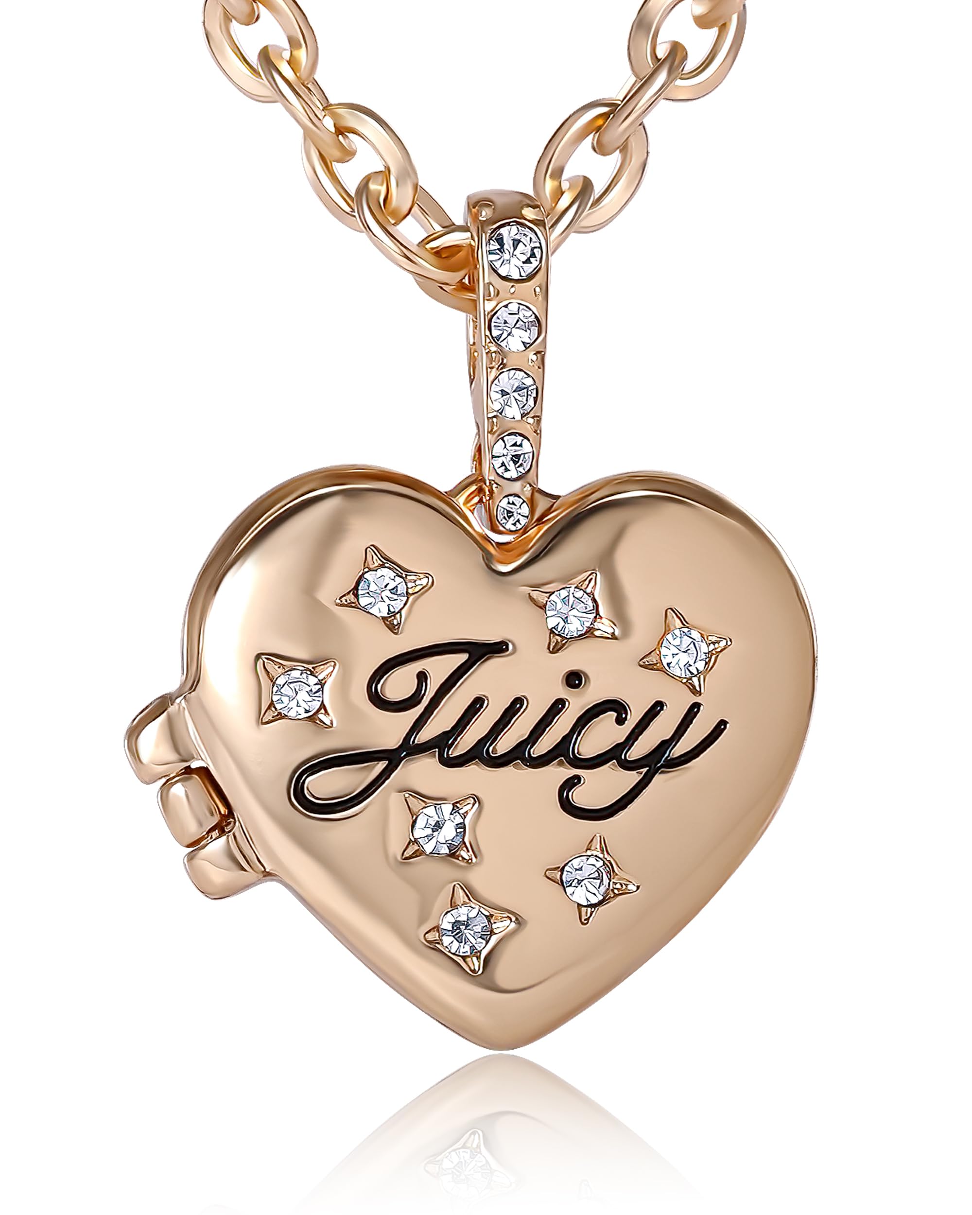 Juicy Couture Gold-Tone Logo Heart Pendant Necklace for Women