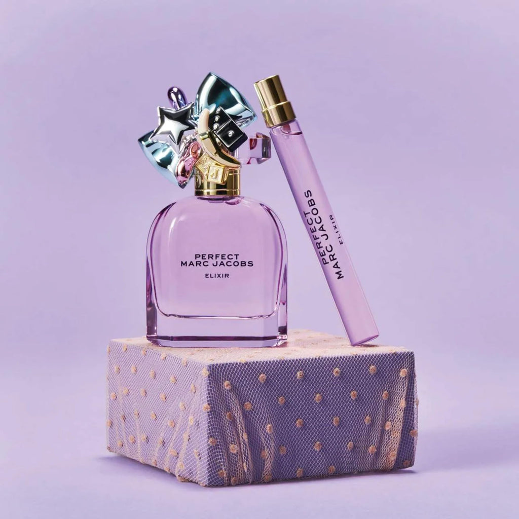Marc Jacobs Perfect Elixir Eau de Parfum – Ambery Floral Women's Perfume – With Notes of Purple Rhubarb, Golden Amber Woods & Vanilla Bean Extract - Vegan Fragrance