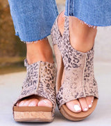 Women's Wedge Peep Toe Platform Rivet Sandals - Dazzling Beauty Solution