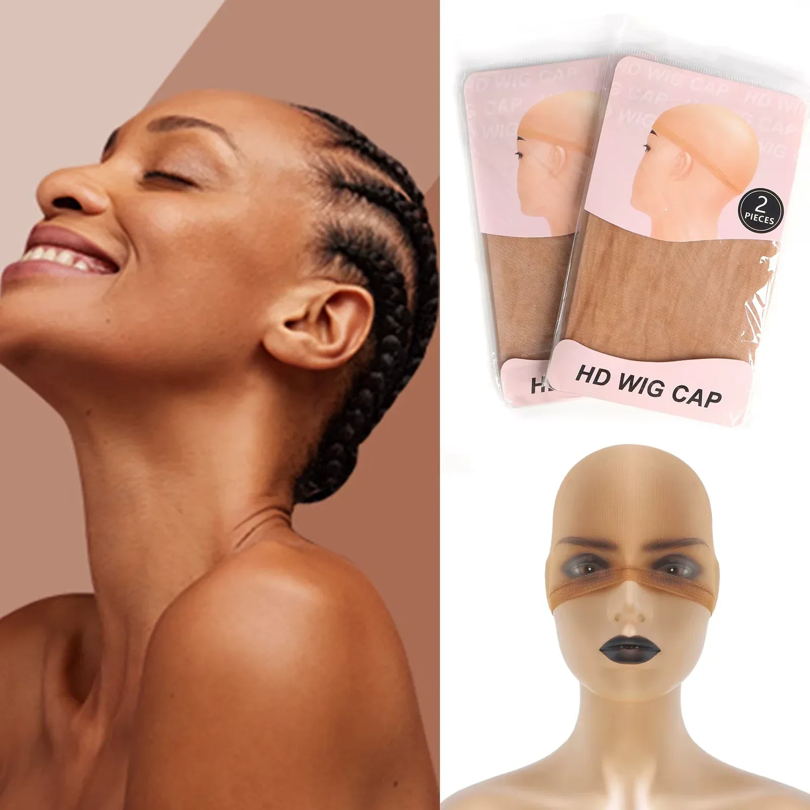 3-Piece Anti-Slip Wig Cap Set – Available in Black, Light, or Brown - Dazzling Beauty Solution