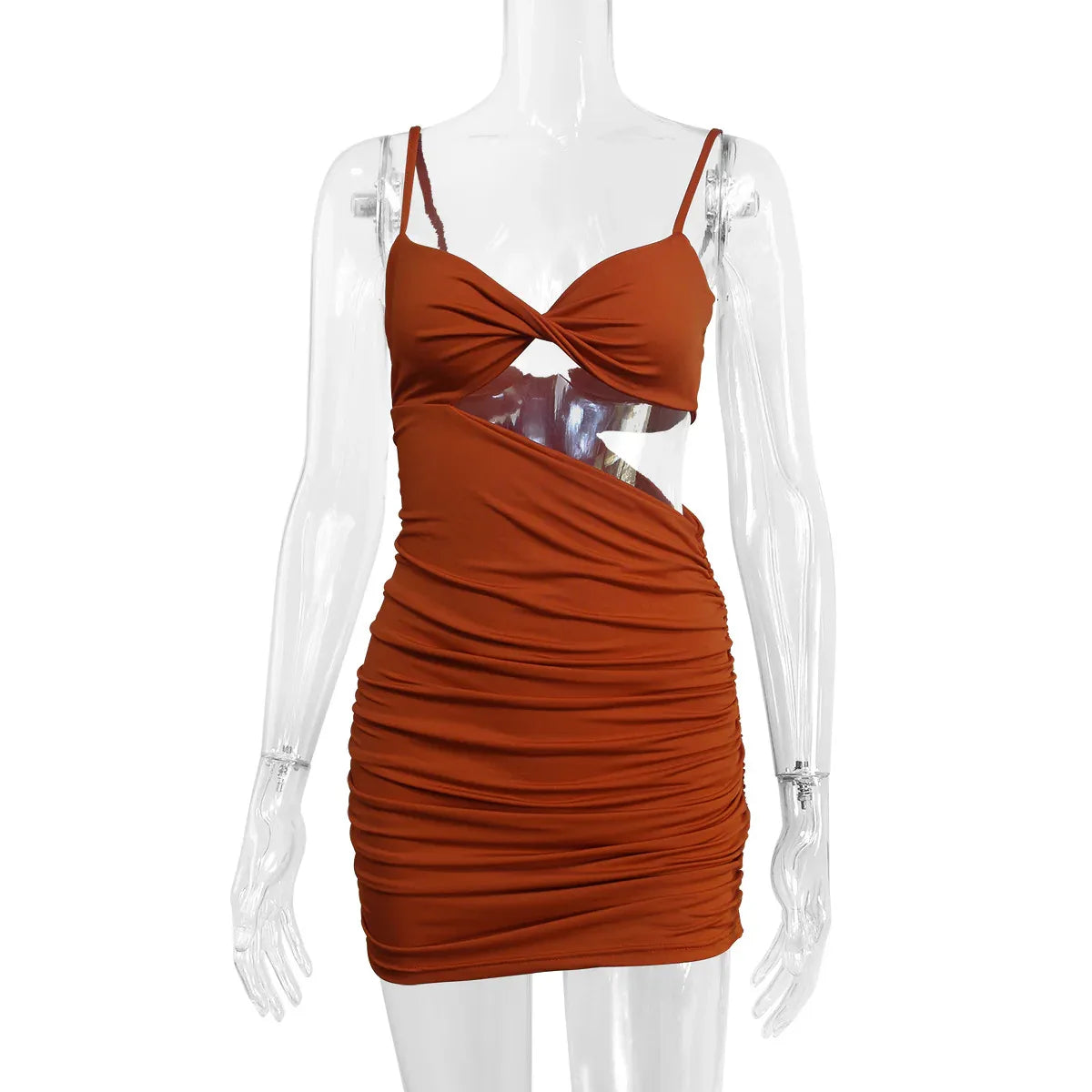 Women's Irregular Sling European And American Hollow Slim Fit Pleated Hip Dress - Dazzling Beauty Solution