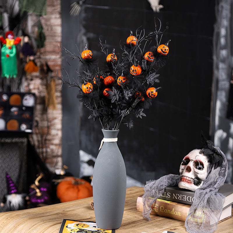 Halloween Decorations Black Horror Pumpkin Twig Cutting Bouquet - Dazzling Beauty Solution