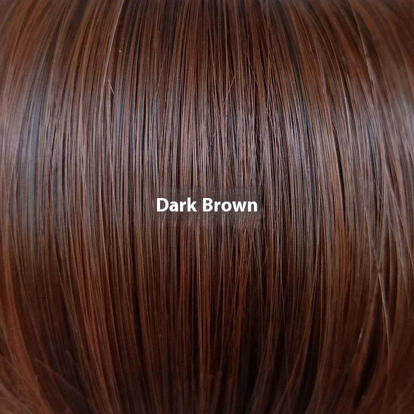 Long Straight Lace Front Wig with Side Bangs – Medium Dark Brown - Dazzling Beauty Solution