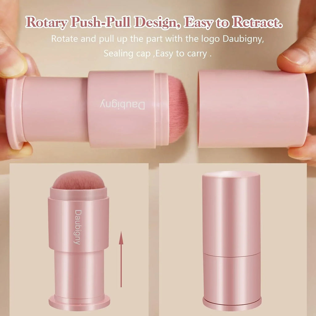 Retractable Kabuki Makeup Brush, Powder Brushes Foundation Travel Foundation Brush for Blush Bronzer & Powder (Pink) - Dazzling Beauty Solution