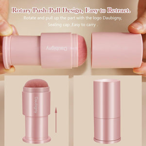 Retractable Kabuki Makeup Brush, Powder Brushes Foundation Travel Foundation Brush for Blush Bronzer & Powder (Pink)