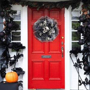 Halloween Black Mesh Skull Garland – Spooky Party Decoration - Dazzling Beauty Solution