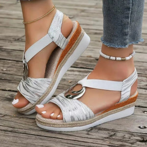 Women's Summer New Hemp Rope Wedge Light Bottom Peep Toe Sandals - Dazzling Beauty Solution