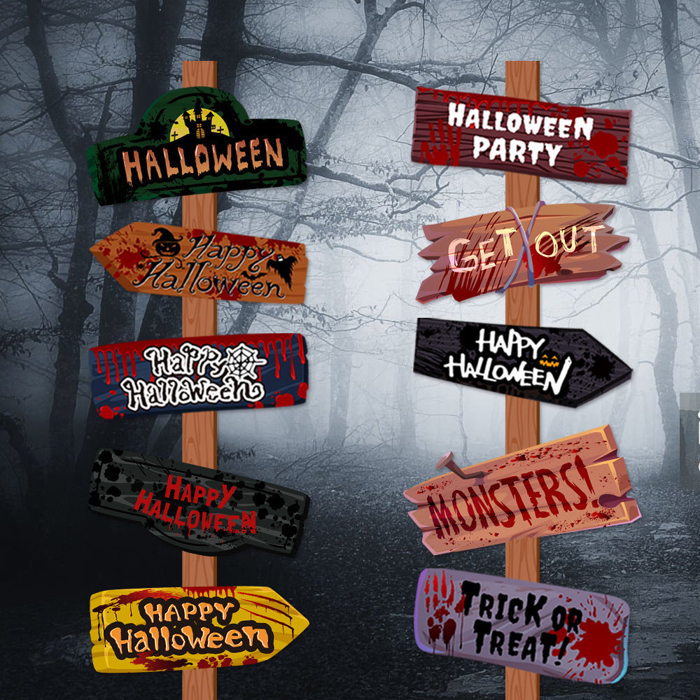 Creative Printing Halloween Paper Signs – Festive Party Props - Dazzling Beauty Solution