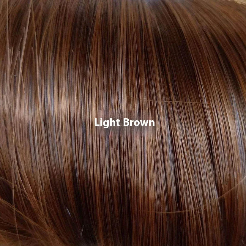 Long Straight Lace Front Wig with Side Bangs – Medium Dark Brown - Dazzling Beauty Solution