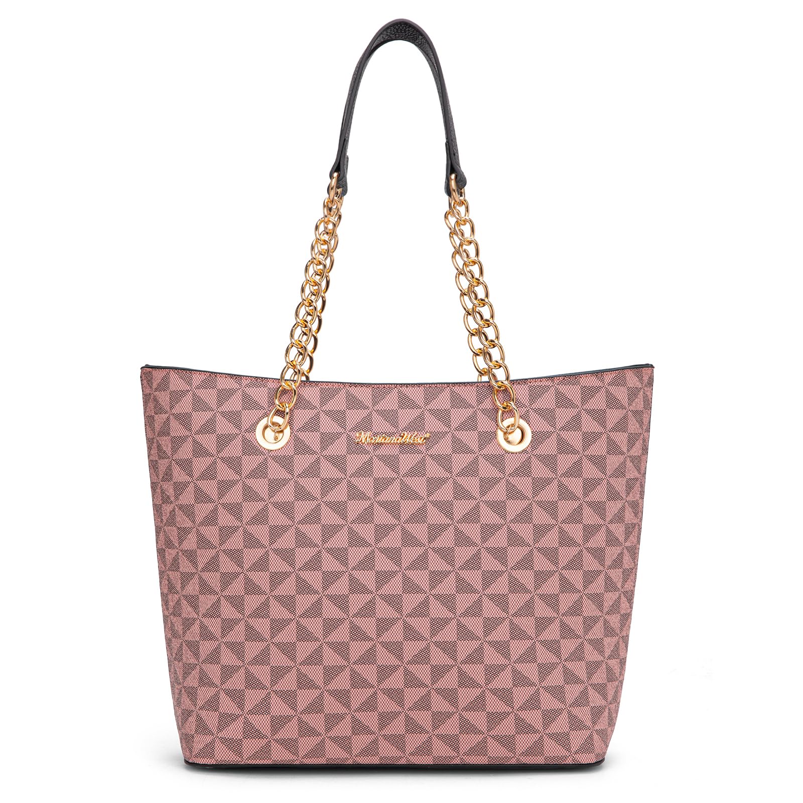 Montana West Women's Chain Top-Handle Tote Bag | Large Capacity Vegan Leather Handbag | 90-Day Warranty