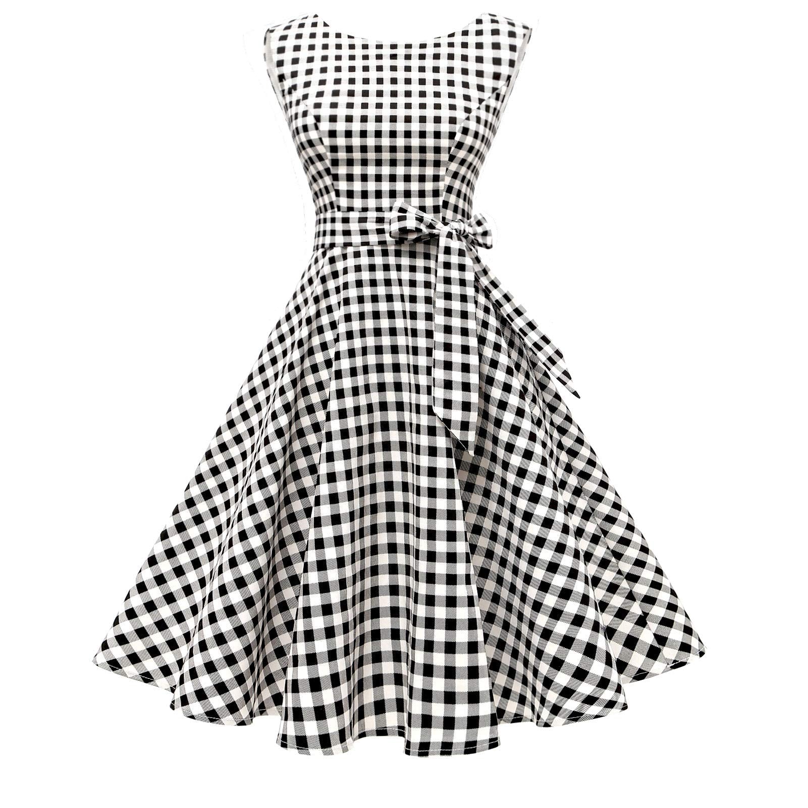 Women's Boatneck Sleeveless Swing Vintage 1950s Cocktail Dress