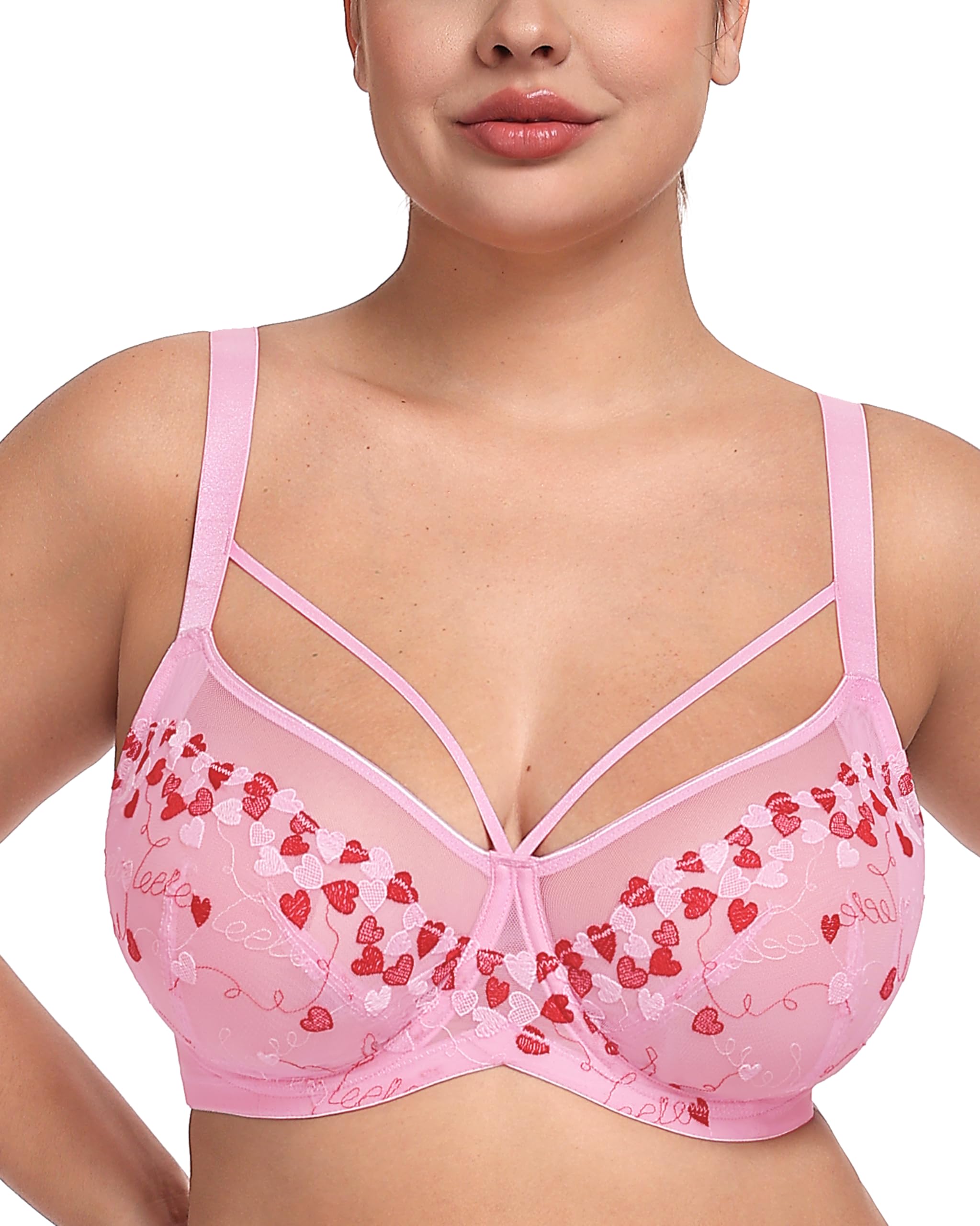 HSIA Minimizer Bras for Women Unlined Underwire Lace Bras for Large Breasts
