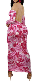 New-Women's Off Shoulder Long Sleeve Bodycon Maxi Dress - Sexy Backless Party Dress