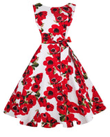 Women's Boatneck Sleeveless Swing Vintage 1950s Cocktail Dress