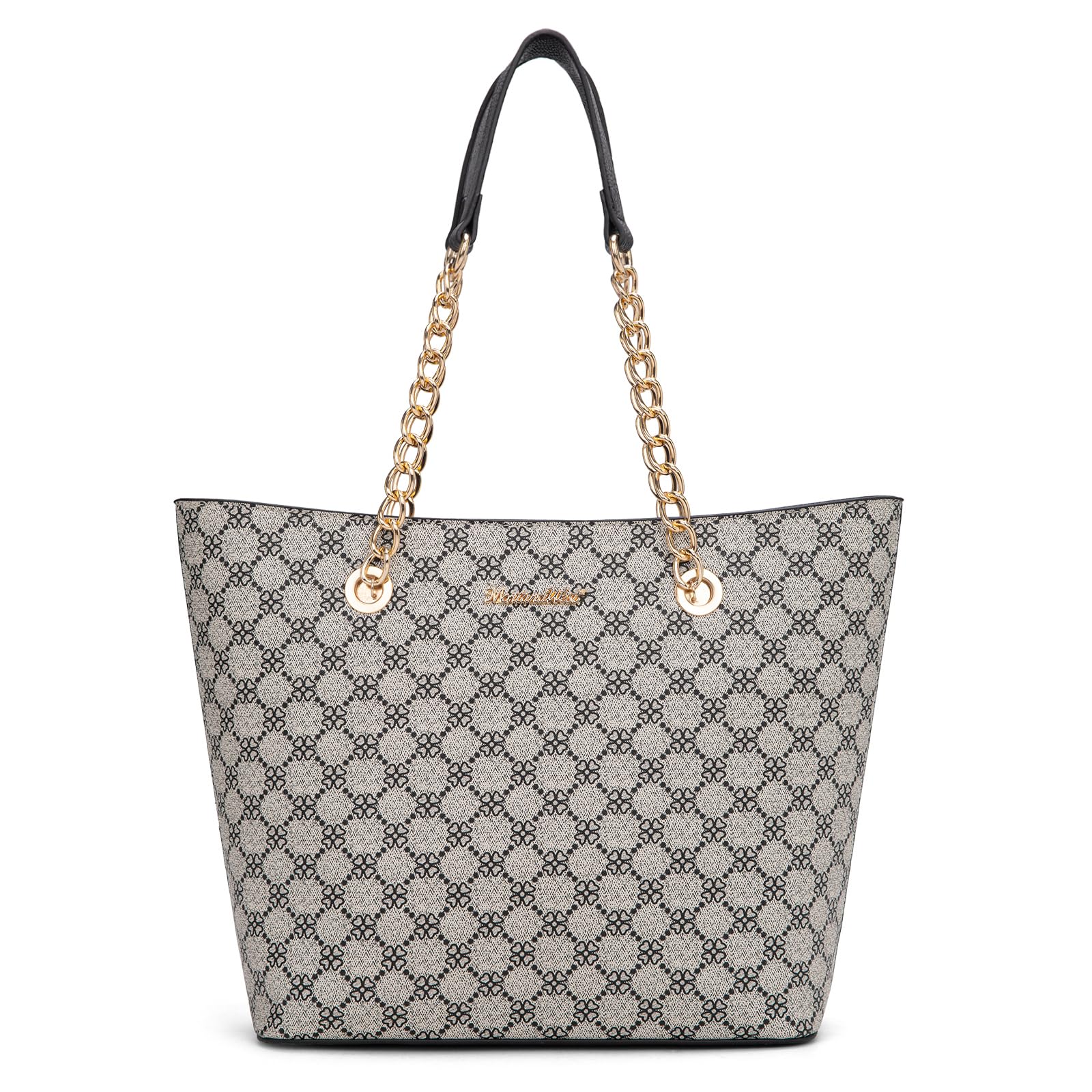 Montana West Women's Chain Top-Handle Tote Bag | Large Capacity Vegan Leather Handbag | 90-Day Warranty
