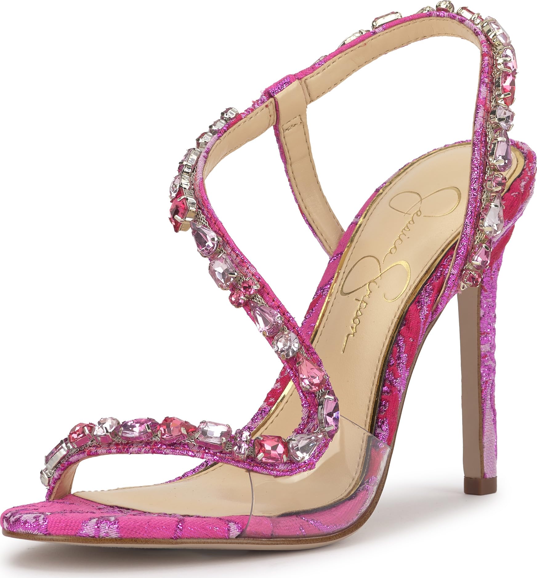 Jessica Simpson Jaycin High Heel Sandal | Satin Slip-On | Sizes 5–9.5