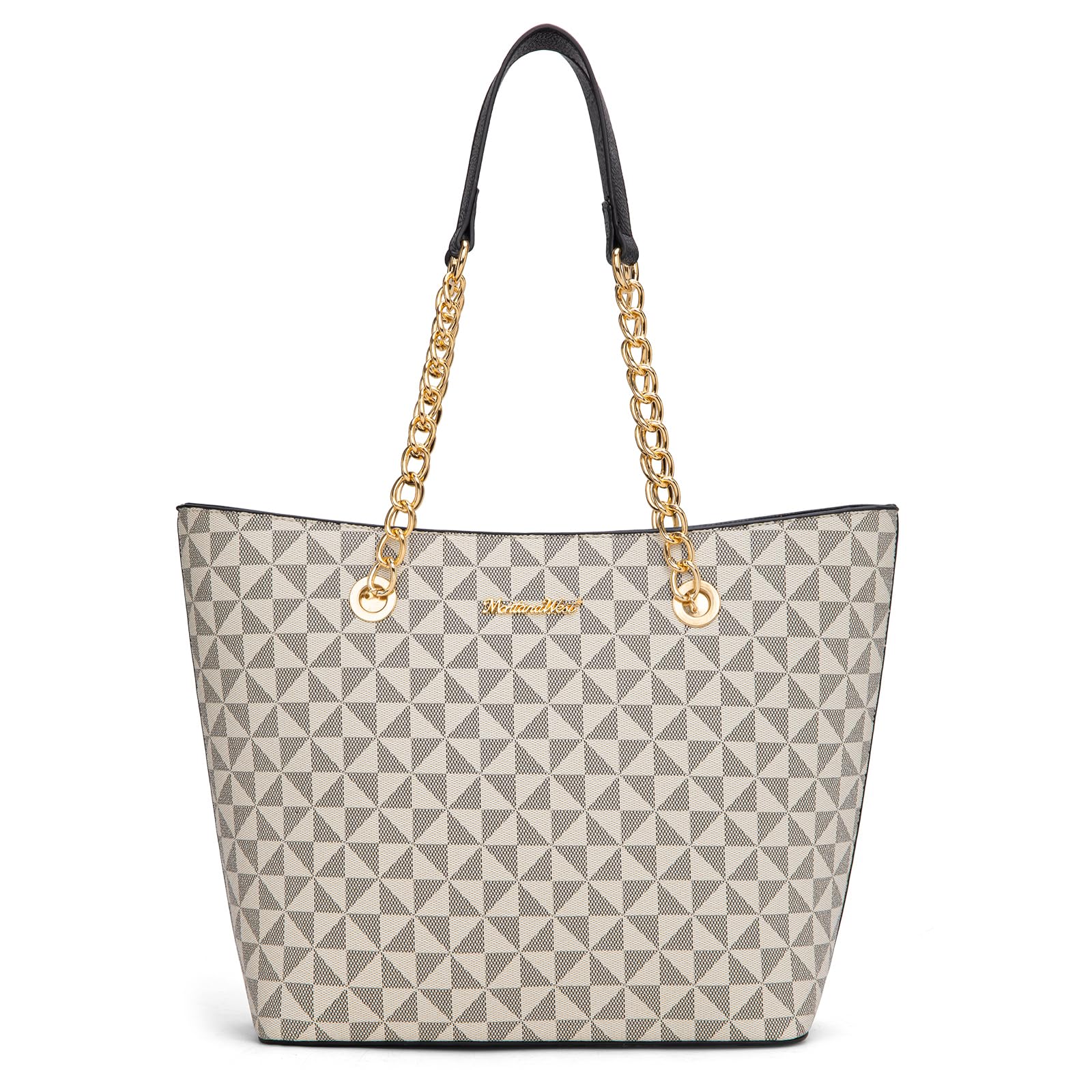 Montana West Women's Chain Top-Handle Tote Bag | Large Capacity Vegan Leather Handbag | 90-Day Warranty