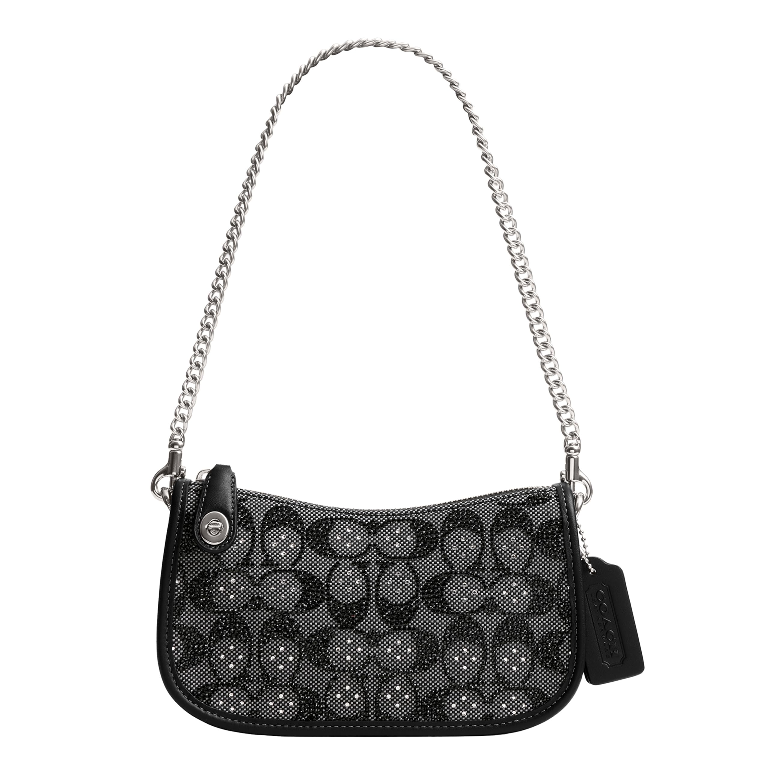 Crystal Signature Jacquard Swinger 20 with Chain Strap