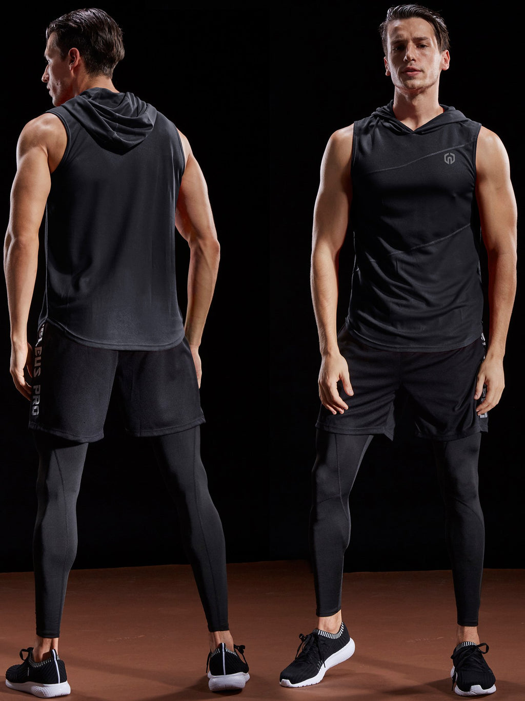 NELEUS Men's Dry Fit Hooded Muscle Tank Top - Athletic Workout Running Shirt 3-Pack