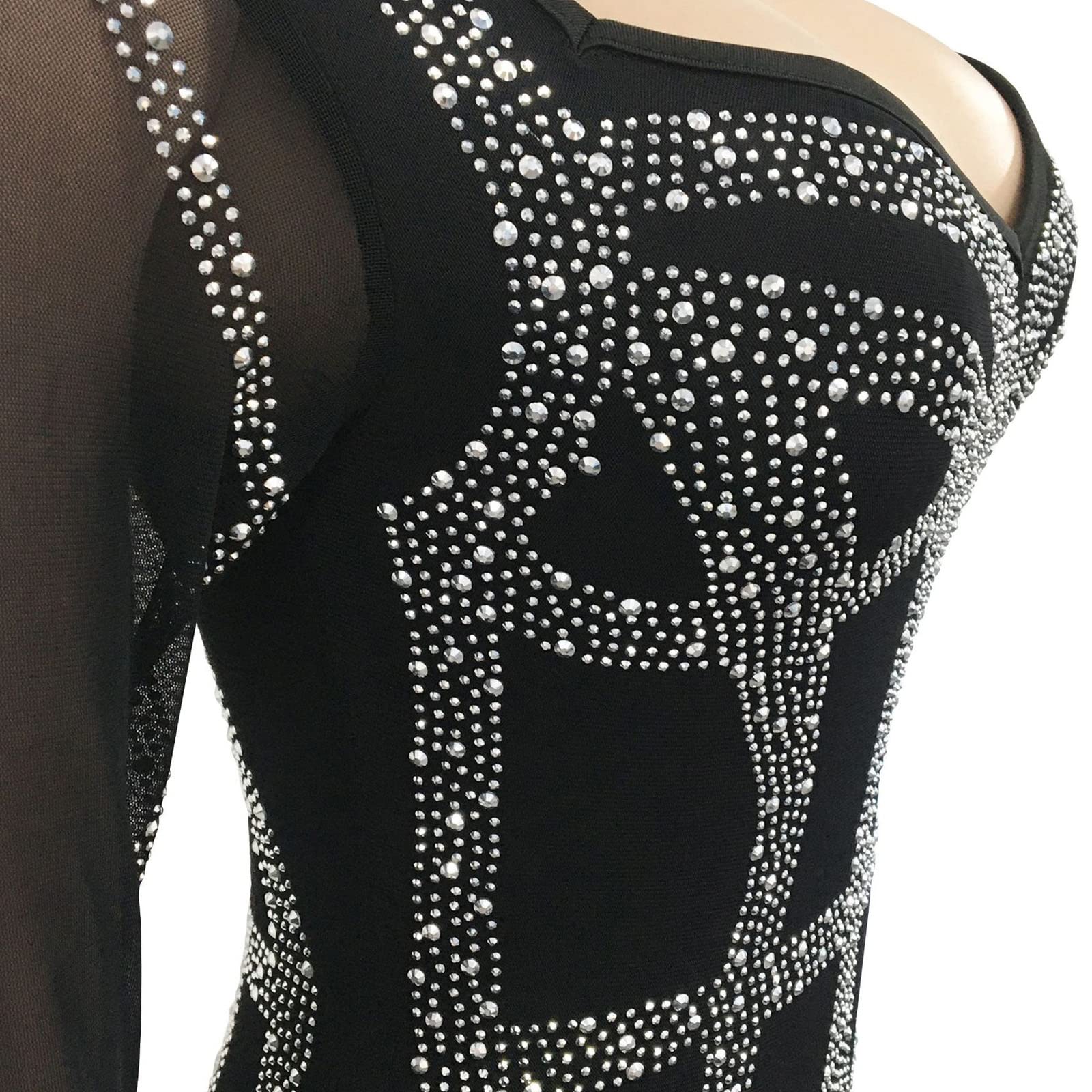 Crystal Mesh Rhinestone Bodycon Dress – Luxe Sheer Evening Gown