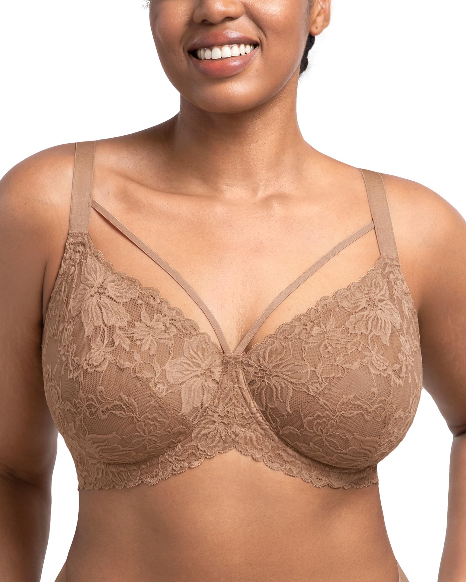 HSIA Minimizer Bras for Women Unlined Underwire Lace Bras for Large Breasts