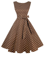 Women's Boatneck Sleeveless Swing Vintage 1950s Cocktail Dress
