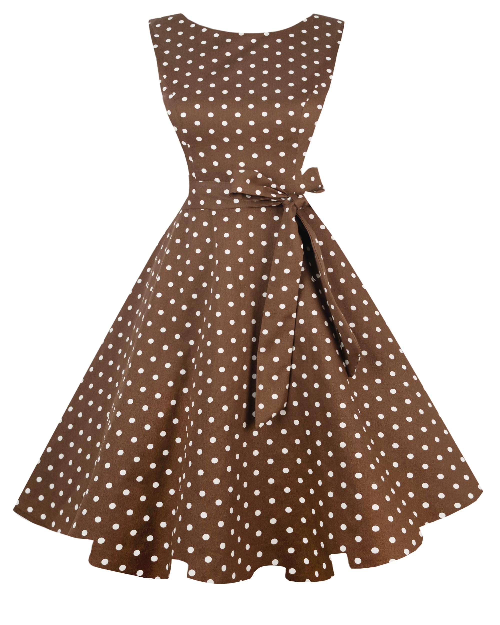Women's Boatneck Sleeveless Swing Vintage 1950s Cocktail Dress