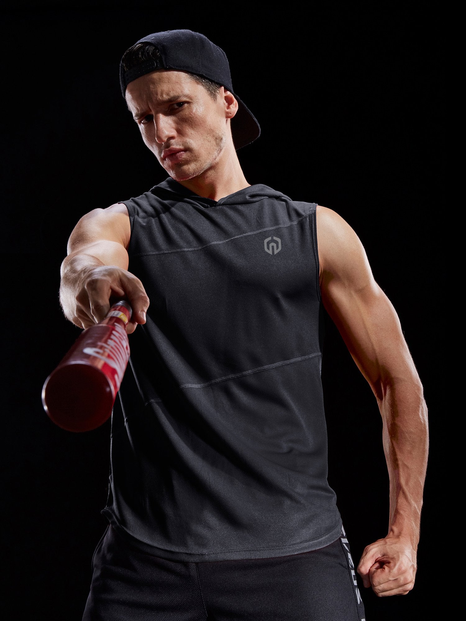 NELEUS Men's Dry Fit Hooded Muscle Tank Top - Athletic Workout Running Shirt 3-Pack