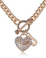 Juicy Couture Gold-Tone Logo Heart Pendant Necklace for Women