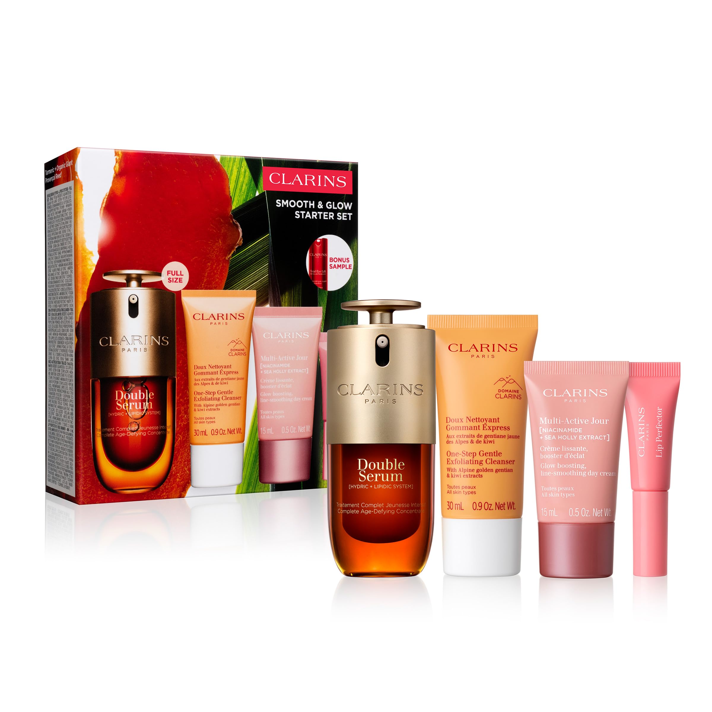 Clarins Smooth & Glow 5-Piece Starter Set with Full Size Double