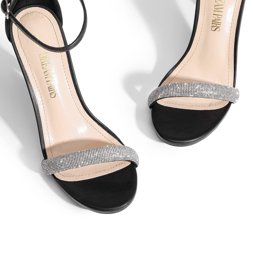 DREAM PAIRS Women's Stiletto Heels Sandals - Open Toe Ankle Strap High Heels