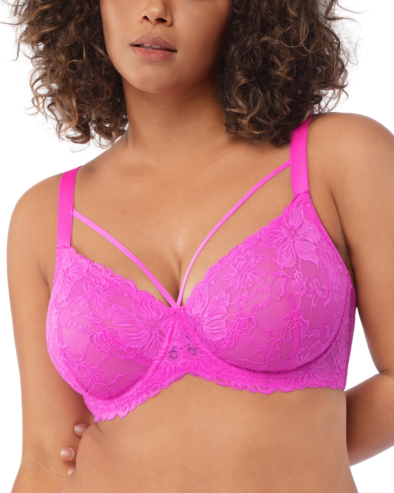 HSIA Minimizer Bras for Women Unlined Underwire Lace Bras for Large Breasts