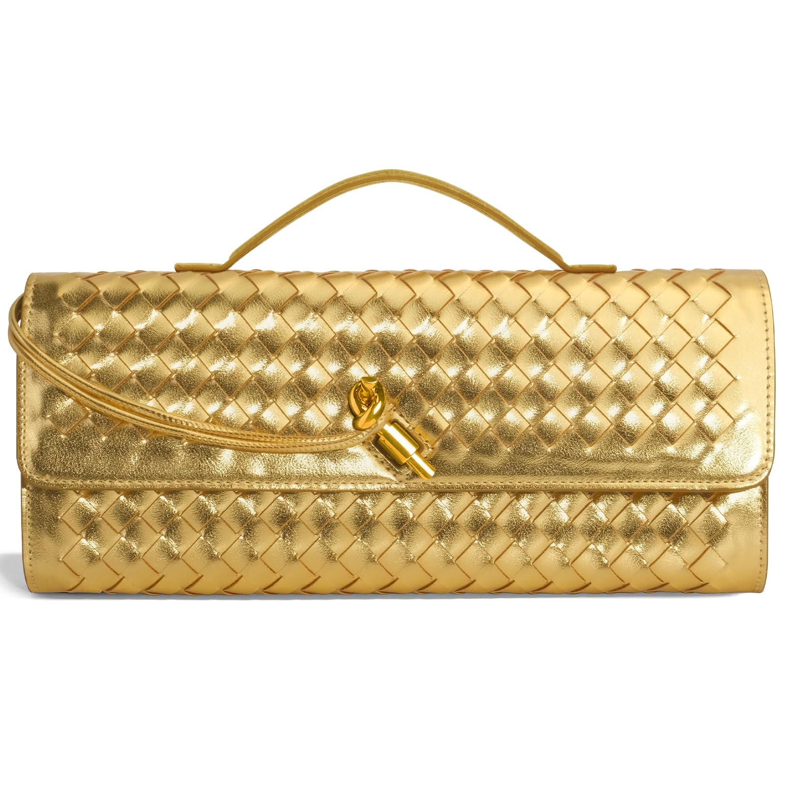 Jumping Deer Woven Clutch Purse | PU Leather Evening Bag | Clutch, Shoulder & Crossbody
