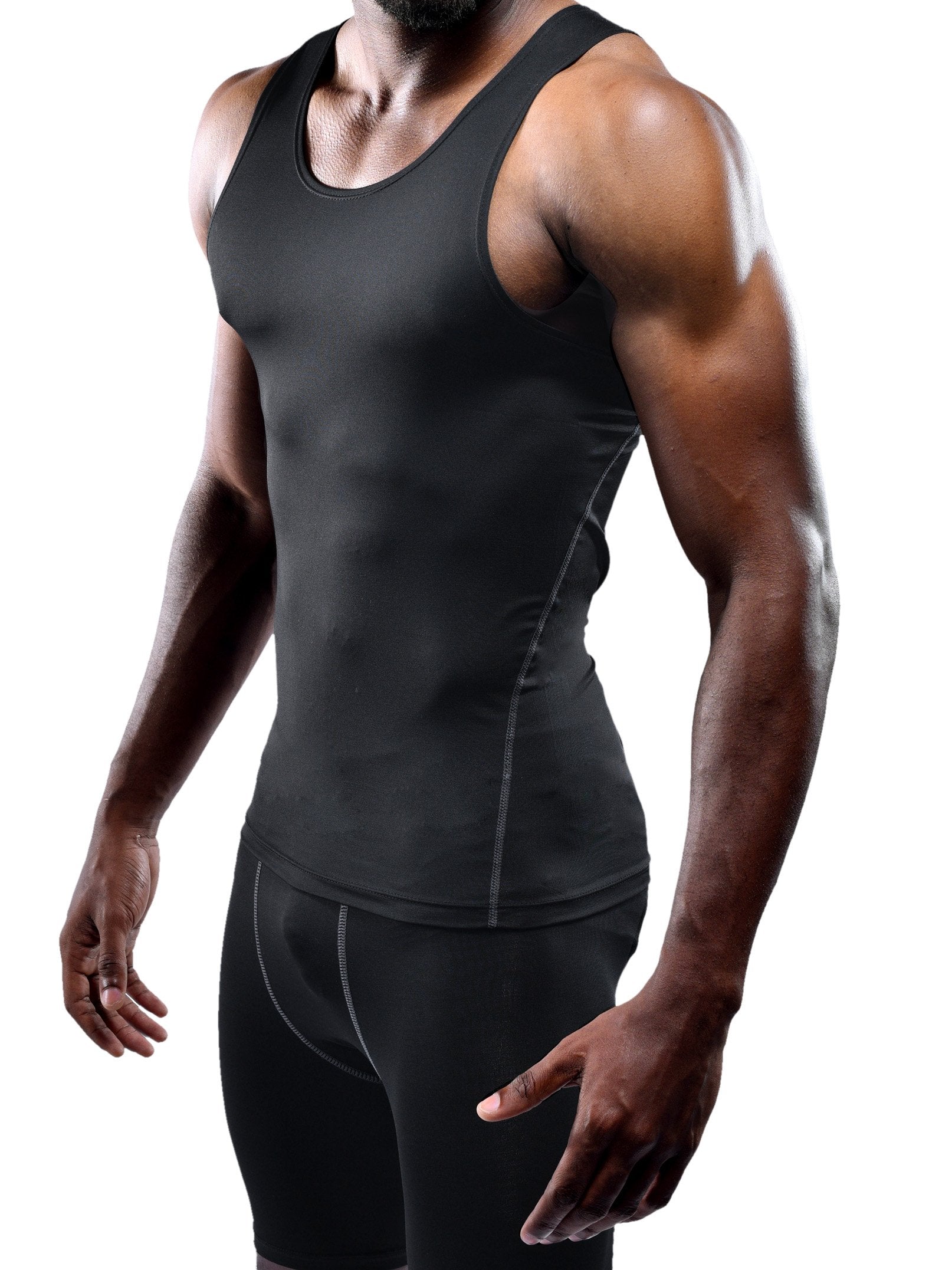 NELEUS Men's Athletic Compression Tank Top - Base Layer Sport Undershirt 3-Pack