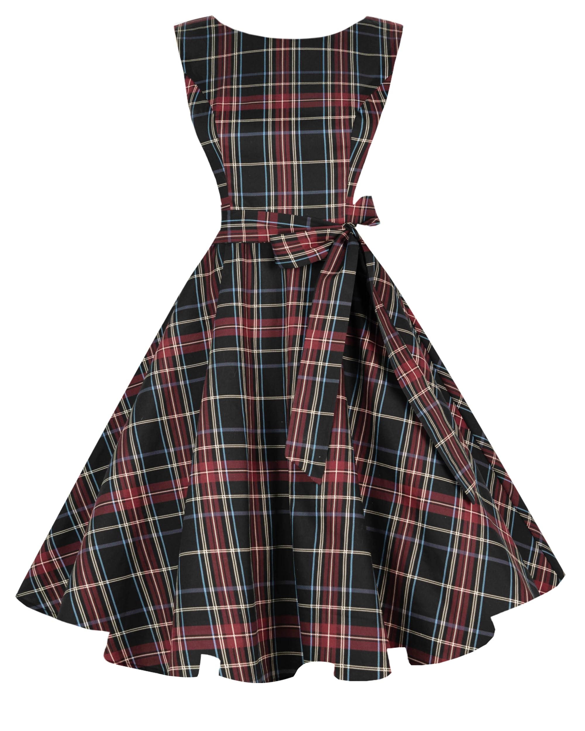 Women's Boatneck Sleeveless Swing Vintage 1950s Cocktail Dress