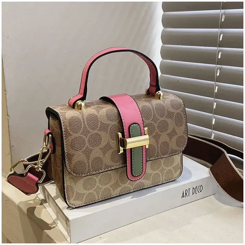 Floral Designer Shoulder Bag – Elegant Leather Handbag with Adjustable Strap & Multiple Compartments - Dazzling Beauty Solution