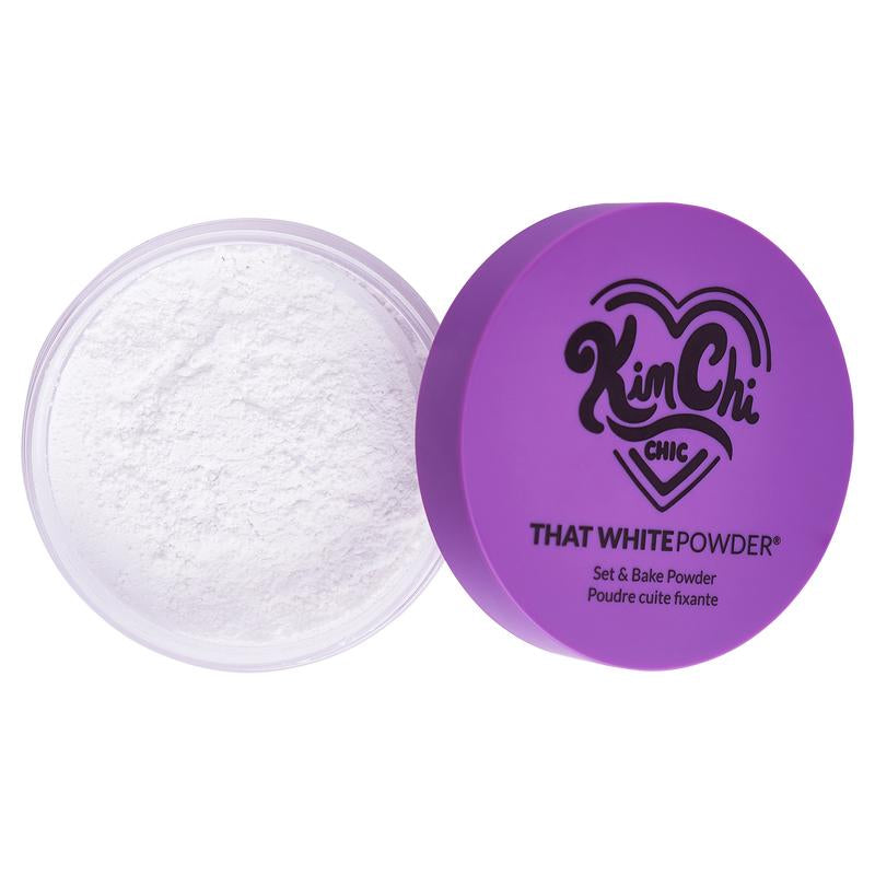 Kimchi Chic Puff Puff Pass Set & Bake Powder with Rice Powder & Vitamin-E, Lightweight & Translucent Makeup, Cosmetic Setting Powder