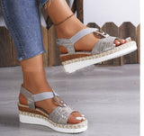 Women's Summer New Hemp Rope Wedge Light Bottom Peep Toe Sandals - Dazzling Beauty Solution