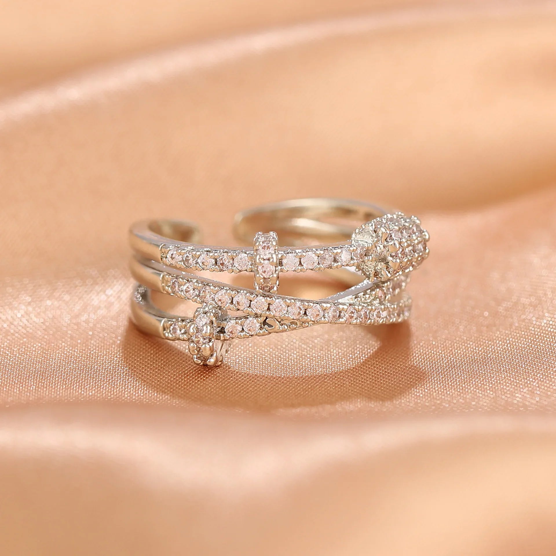 Niche Opening Adjustable Non-fading Cross Ring - Dazzling Beauty Solution