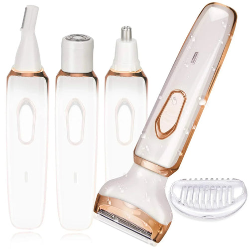 2-in-1 Rechargeable Women’s Electric Shaver – Bikini & Facial Trimmer, Wet/Dry, Low Noise (Type-C, Portable) - Dazzling Beauty Solution