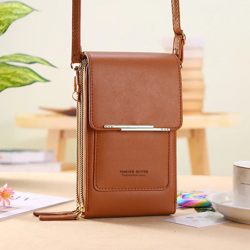 Touch Screen Mobile Phone Bag Small Crossbody Shouder Bags Women Long Wallet - Dazzling Beauty Solution