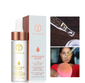 24k Rose Gold Elixir Skin Make Up Oil For Face Essential Oil Before Primer Foundation Moisturizing Face Oil Anti-aging - Dazzling Beauty Solution