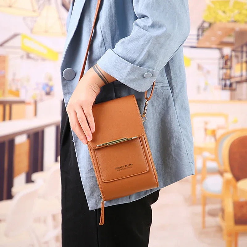 Touch Screen Mobile Phone Bag Small Crossbody Shouder Bags Women Long Wallet - Dazzling Beauty Solution