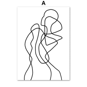 Body Art Canvas Poster – Modern Geometric Wall Art for Sofa or Bedroom - Dazzling Beauty Solution