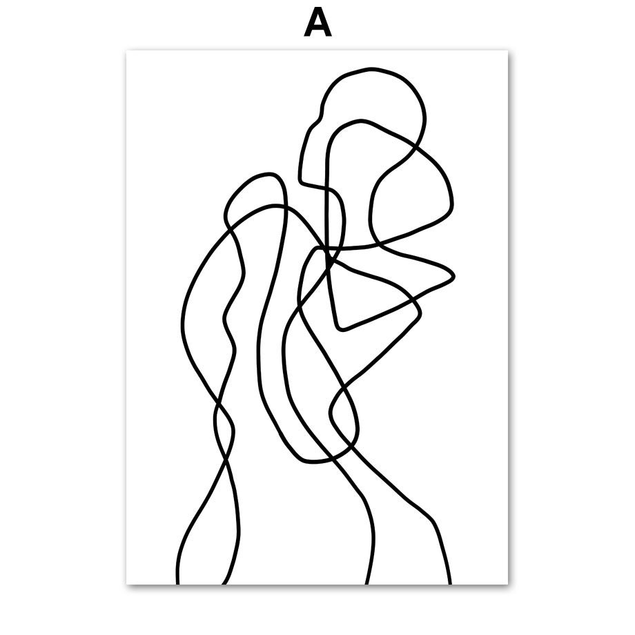 Body Art Canvas Poster – Modern Geometric Wall Art for Sofa or Bedroom - Dazzling Beauty Solution