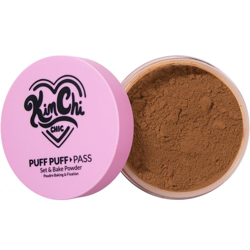 Kimchi Chic Puff Puff Pass Set & Bake Powder with Rice Powder & Vitamin-E, Lightweight & Translucent Makeup, Cosmetic Setting Powder