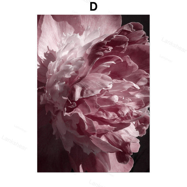 Peony Flower Wall Art – Modern Oil Canvas Painting (No Frame) - Dazzling Beauty Solution
