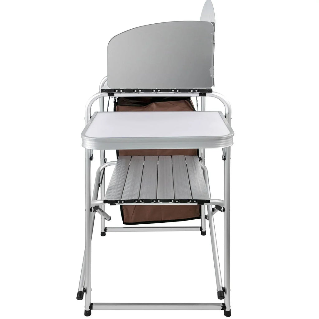 Foldable Camping Kitchen Table with Windshield & Storage - Dazzling Beauty Solution