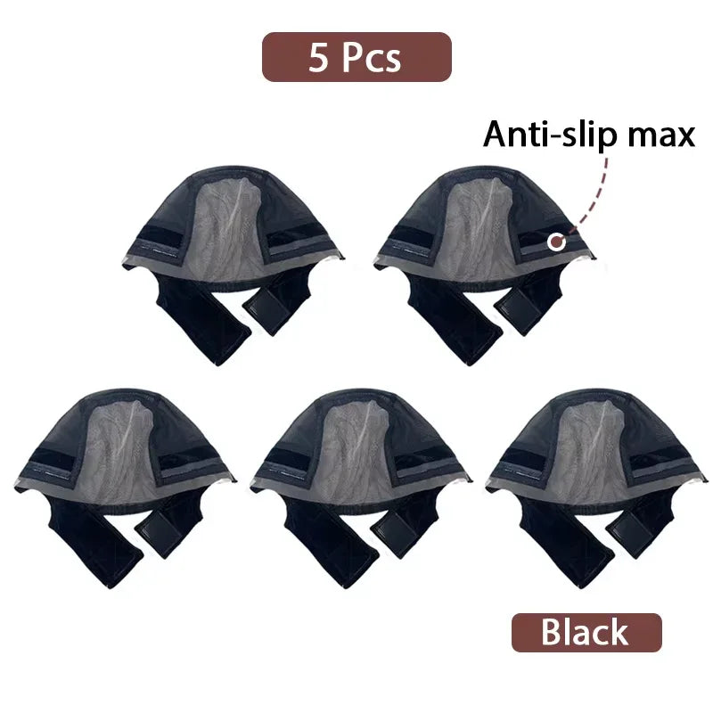 3-Piece Anti-Slip Wig Cap Set – Available in Black, Light, or Brown - Dazzling Beauty Solution