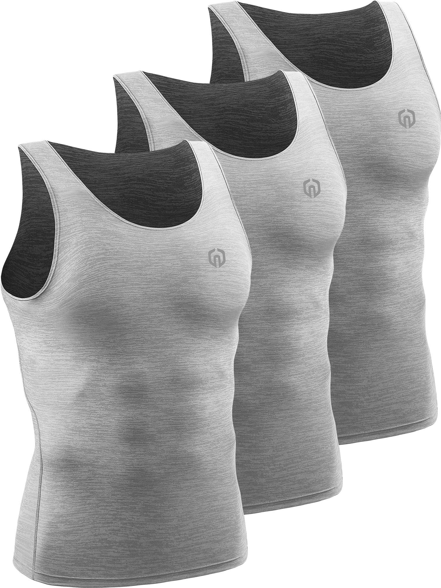 NELEUS Men's Athletic Compression Tank Top - Base Layer Sport Undershirt 3-Pack